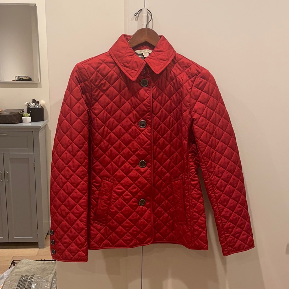 NWOT Authentic Burberry Brit Copford Quilted Jacket Coat - Military Red - M